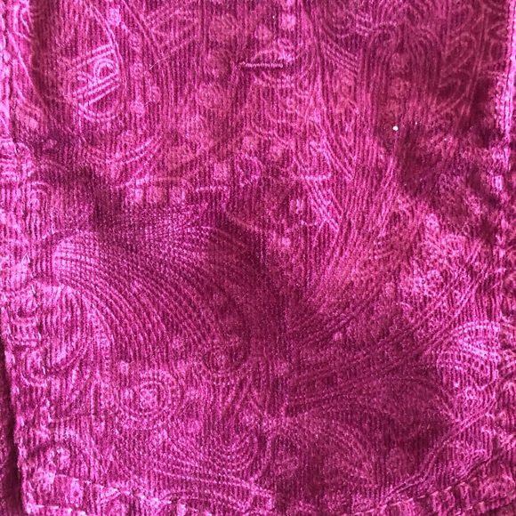 ELLE PAISLEY CORDUROY STRAIGHT LEG PANTS - Picture 7 of 10